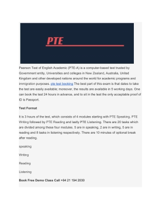 pte test booking