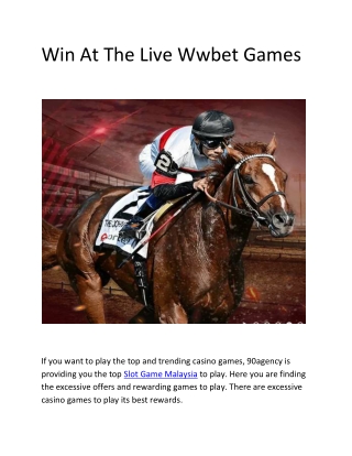 Win At The Live Wwbet Games