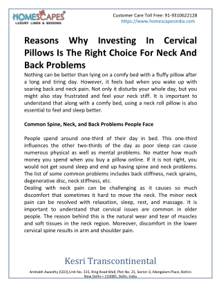 Reasons Why Investing In Cervical Pillows Is The Right Choice For Neck And Back Problems