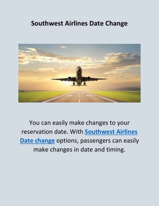 Southwest Airlines Date Change