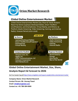 Global Online Entertainment Market Trends, Size, Competitive Analysis and Forecast 2020-2026