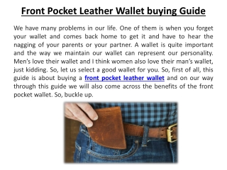 Front Pocket Leather Wallet