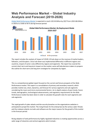 Web Performance Market – Global Industry Analysis and Forecast (2019-2026)