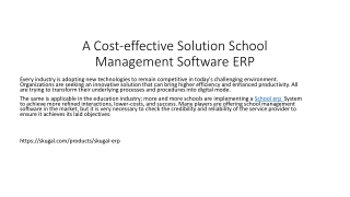 A Cost-effective Solution School Management Software ERP