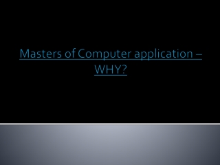 why masters in computer applications