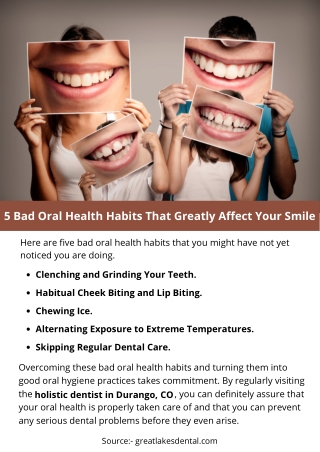 5 Bad Oral Health Habits That Greatly Affect Your Smile