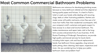 Most Common Commercial Bathroom Problems- Mr.Rooter Plumbing of Pittsburgh