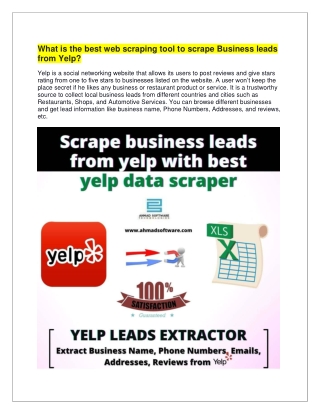 Scrape business leads from yelp with best yelp data scraper.