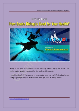 Best 8 Facts about How Scuba Diving is Good for Your Health? | PDF