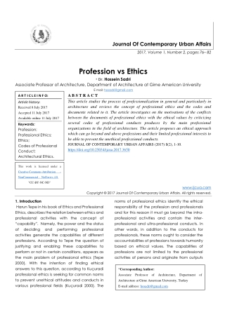 Profession vs Ethics