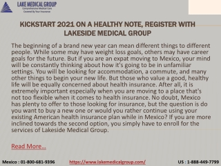 Kickstart 2021 on a Healthy Note, Register with Lakeside Medical Group