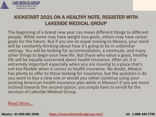 Kickstart 2021 on a Healthy Note, Register with Lakeside Medical Group
