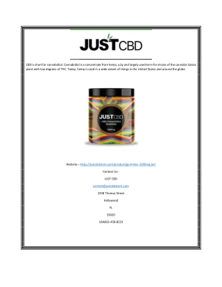 1,000 MG Edible Gummies | Justcbdstore.com