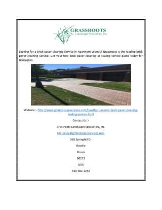 Paver Cleaning Hawthorn Woods | Grassroots Landscape Specialties