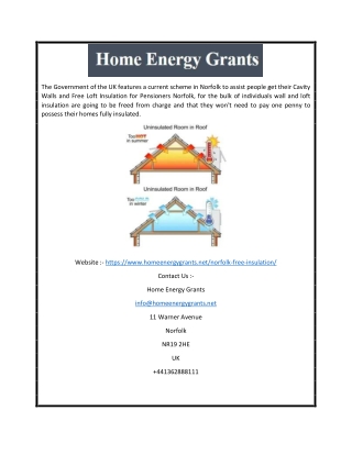 Free Loft Insulation For Pensioners Norfolk | Home Energy Grants