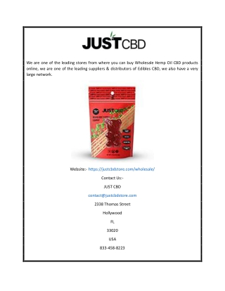 Wholesale CBD Products | Justcbdstore.com