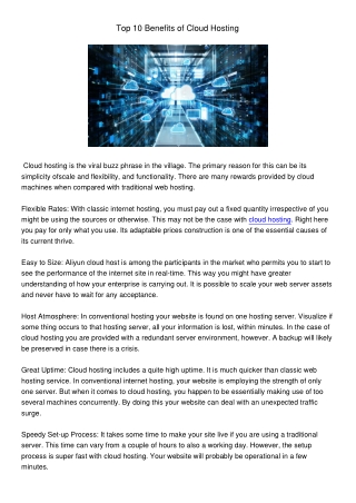 Top10BenefitsofCloudHosting