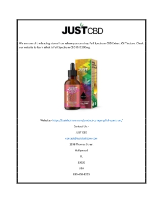 Full Spectrum Tincture | Justcbdstore.com