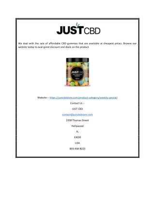 Affordable CBD Gummies | Justcbdstore.com