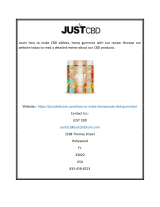 What Are CBD Gummies | Justcbdstore.com