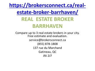 REAL  ESTATE BROKER BARRHAVEN