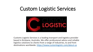 Custom logistic services about us