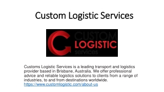 Custom logistic services about us
