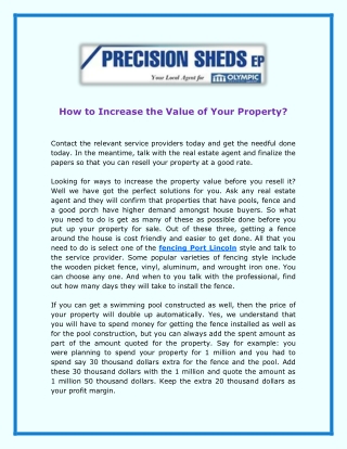 How To Increase The Value Of Your Property?