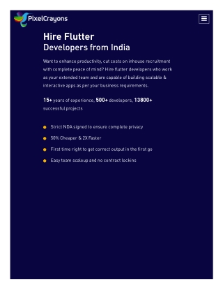 Hire Flutter Developers from India: Strict NDA signed to ensure complete privacy