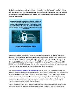 Global Enterprise Network Security Market Forecast 2020-2025