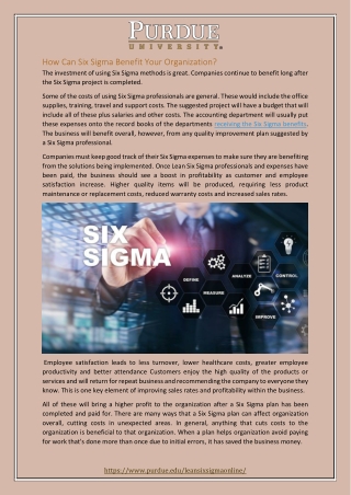 How Can Six Sigma Benefit Your Organization?