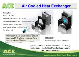 Air Cooled Heat Exchanger and Fluid Cooler with Fan Manufacturers