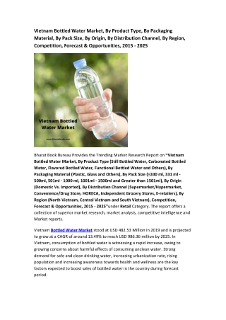 Vietnam Bottled Water Market Research Report 2015-2025