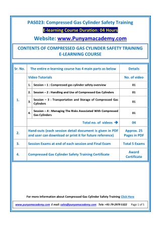 Online Compressed Gas Cylinder Safety Training