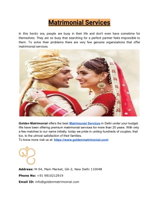Matrimonial Services