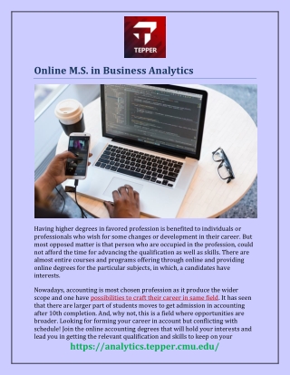 Online M.S. in Business Analytics