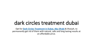 dark circles treatment dubai