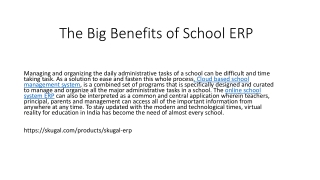 The Big Benefits of School ERP