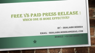 Free vs Paid Press Release Service