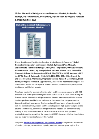 Global Biomedical Refrigerators and Freezers Market Research Report 2015-2025