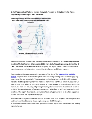 Global Regenerative Medicine Market Forecast 2025