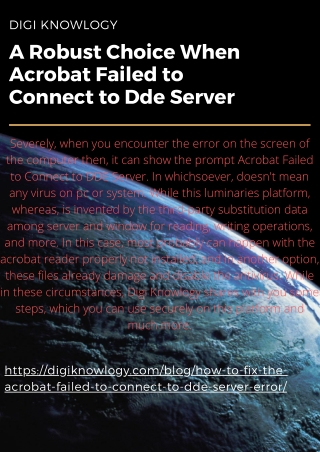A Robust Choice When Acrobat Failed to Connect to Dde Server