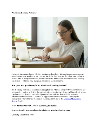 What is an eLearning Platform?