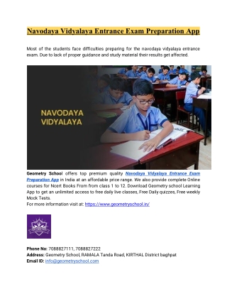 Navodaya Vidyalaya Entrance Exam Preparation App