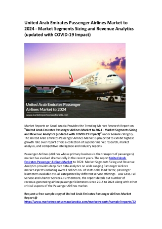 United Arab Emirates Passenger Airlines Market to 2024