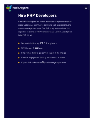 Hire PHP Developers in India| Dedicated PHP Engineers in India