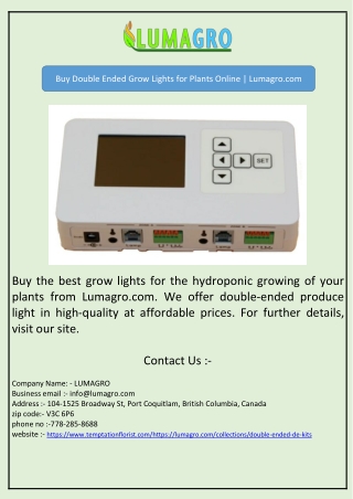 Buy Double Ended Grow Lights for Plants Online | Lumagro.com