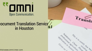 Document Translation Services in Houston- With Best Administration From Omni