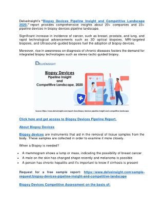 Biopsy Devices Competitive Landscape Report 2020 by DelveInsight