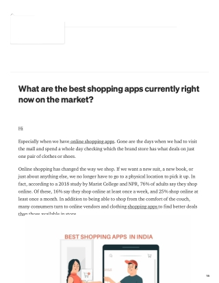 What are the best shopping apps currently right now on the market?